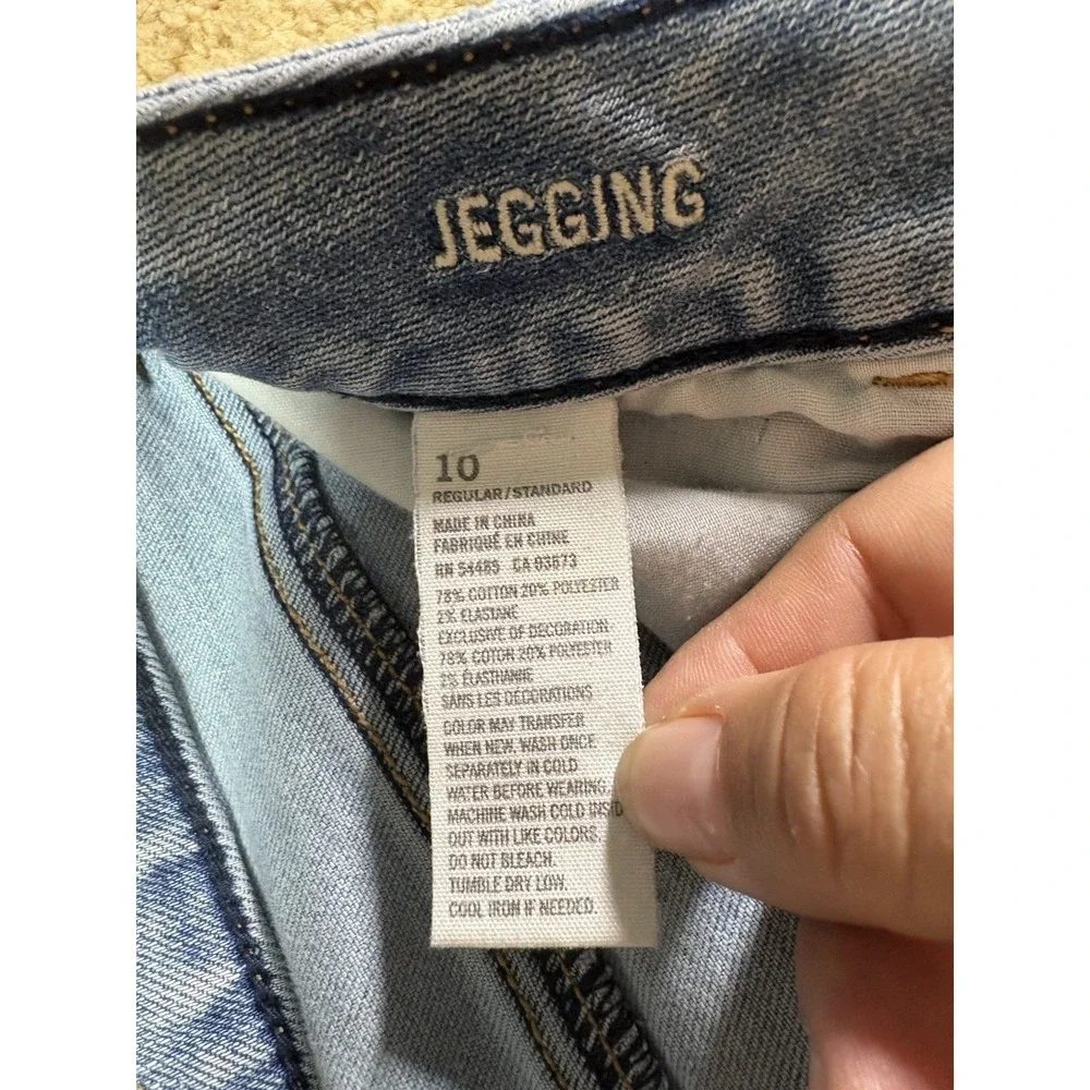 American Eagle Jegging Jeans Women 10 Light Blue Mid Rise Preppy - Picture 3 of 9